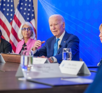 President Joe Biden at a meeting on AI in San Francisco, California, 2023